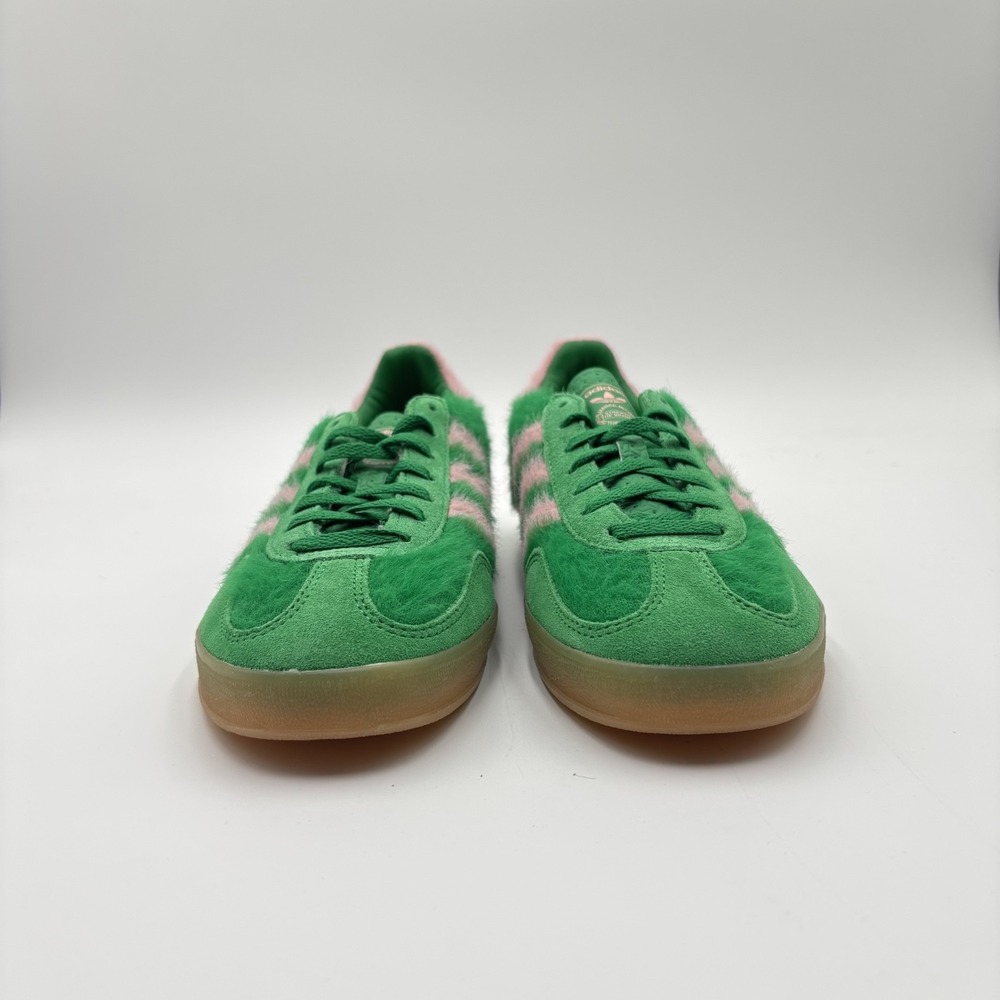 Adidas Women's Size 10.5 Gazelle Indoor Green Glow Pink Gum JP8342 Shoes NEW - Picture 3 of 6